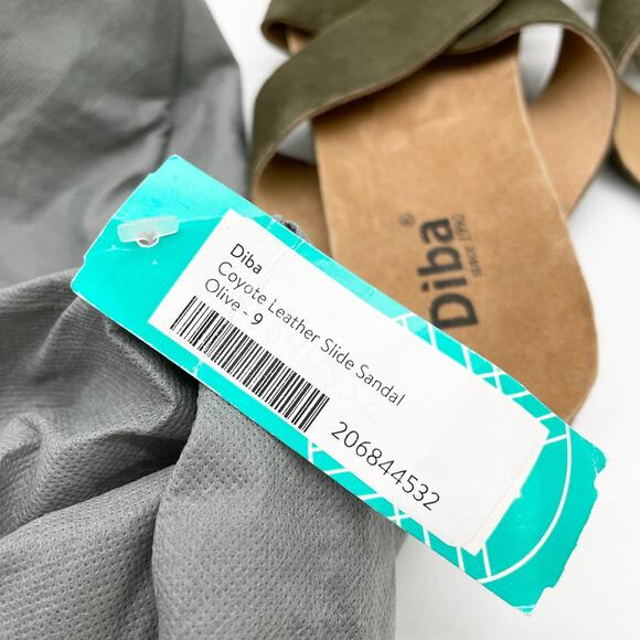 Diba Womens Coyote Slide Sandal Size 9 Olive Suede Leather Open Toe Summer Beach - Picture 10 of 11